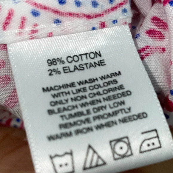 Foxcroft NYC Women's Non-Iron Stretch Pink Blue Shirt Size Medium - Picture 5 of 7